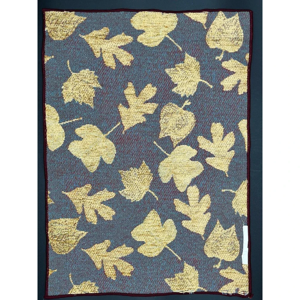Set of 4 Autumn Leaves Woven Tapestry Placemats Burgundy Sage Tan Decor 17
